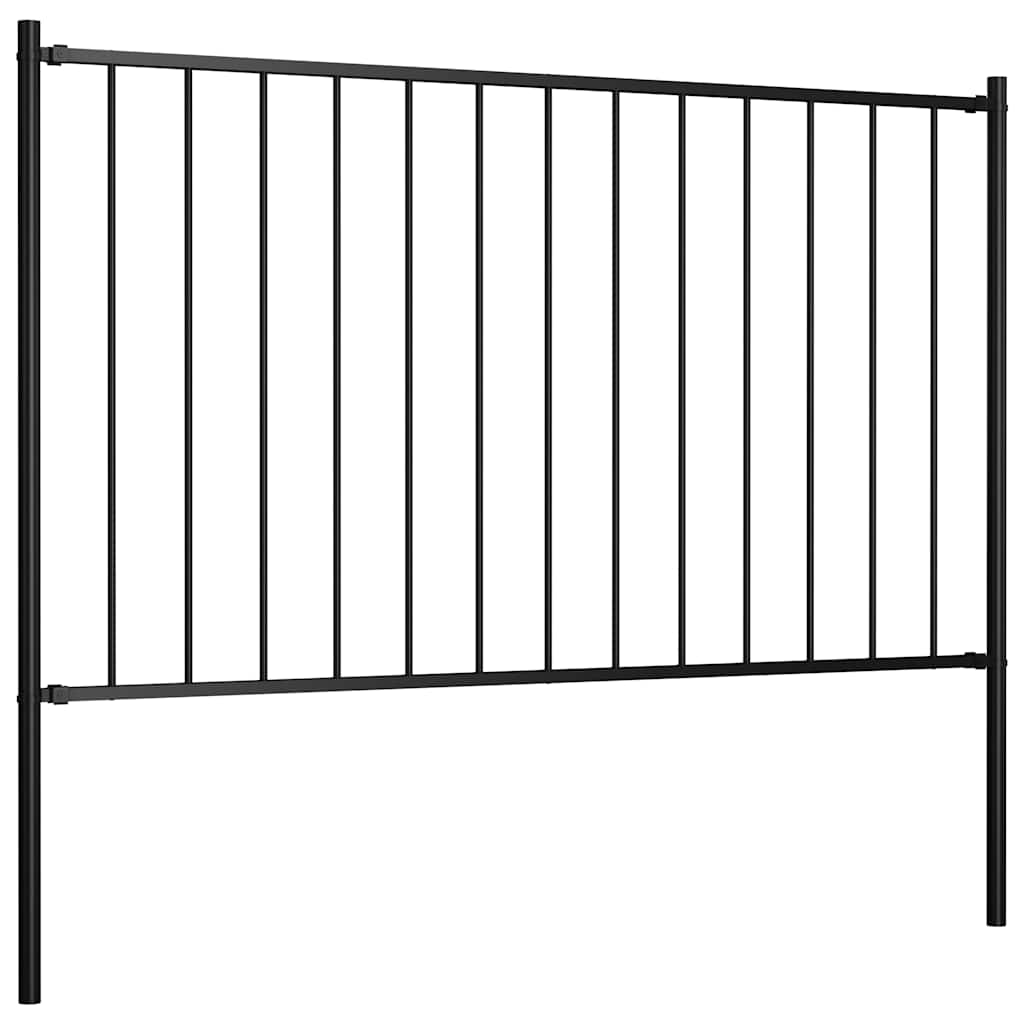 Vidaxl HEK -Panel mit Posts 1,7x1 m Pulver -beschichtetem Stahl schwarz