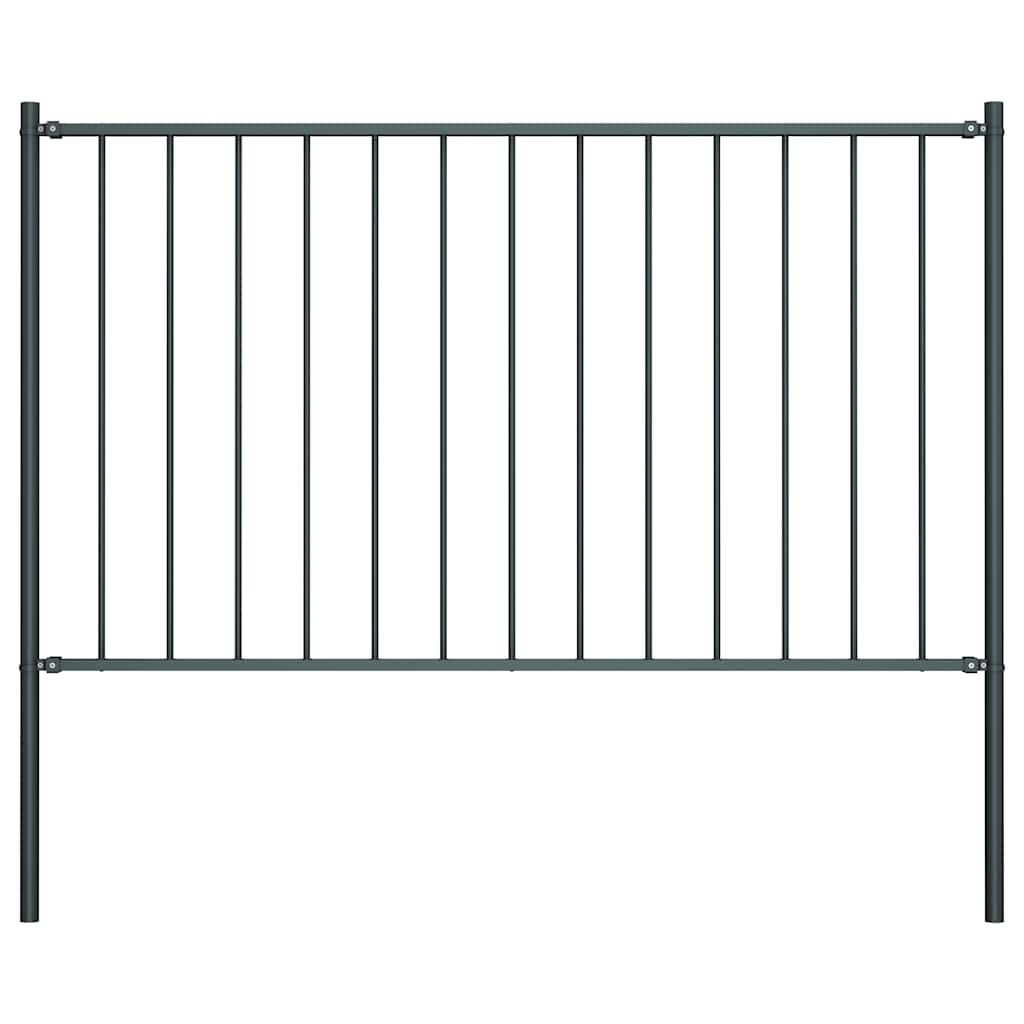 Vidaxl HEK -Panel mit Pfosten 1,7x1 m Pulver -beschichteter Stahl -Anthrazit