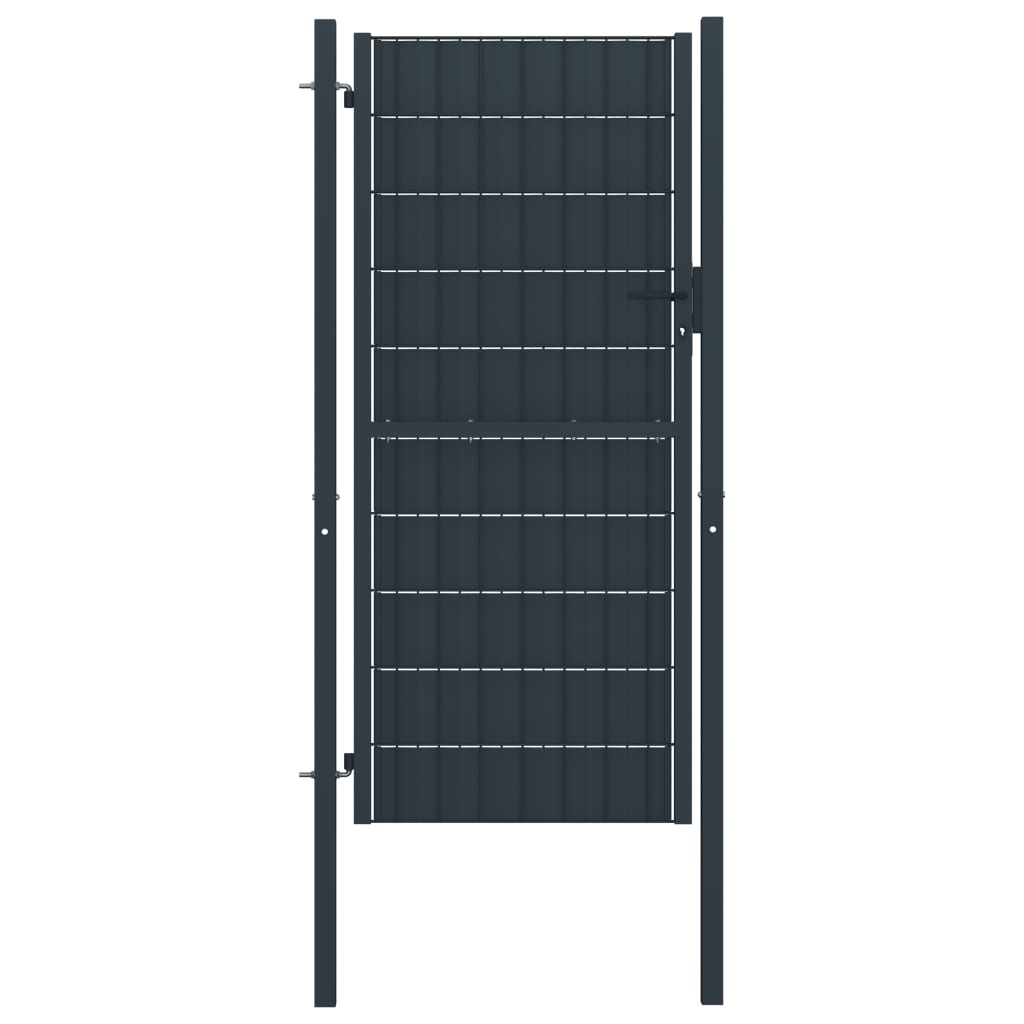 VidaXL Tor 100x164 cm PVC und Stahl Anthrazit