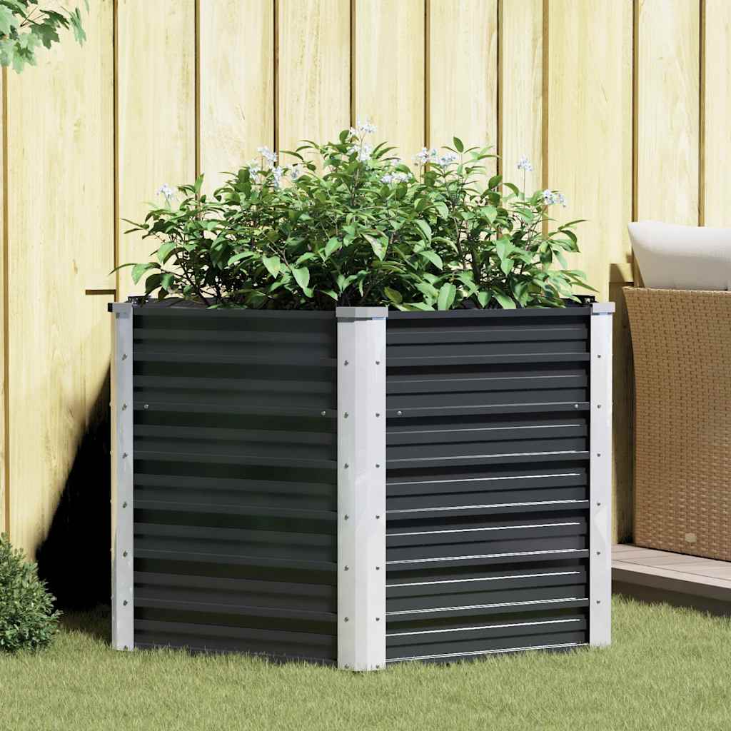 VIDAXL -Pflanzer erhoben 129x129x77cm verzinkter Stahl -Anthrazit
