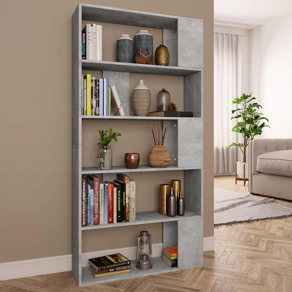 Vidaxl boekenkast kamerscherm 80x24x159 cm bewerkt hout betongrijs