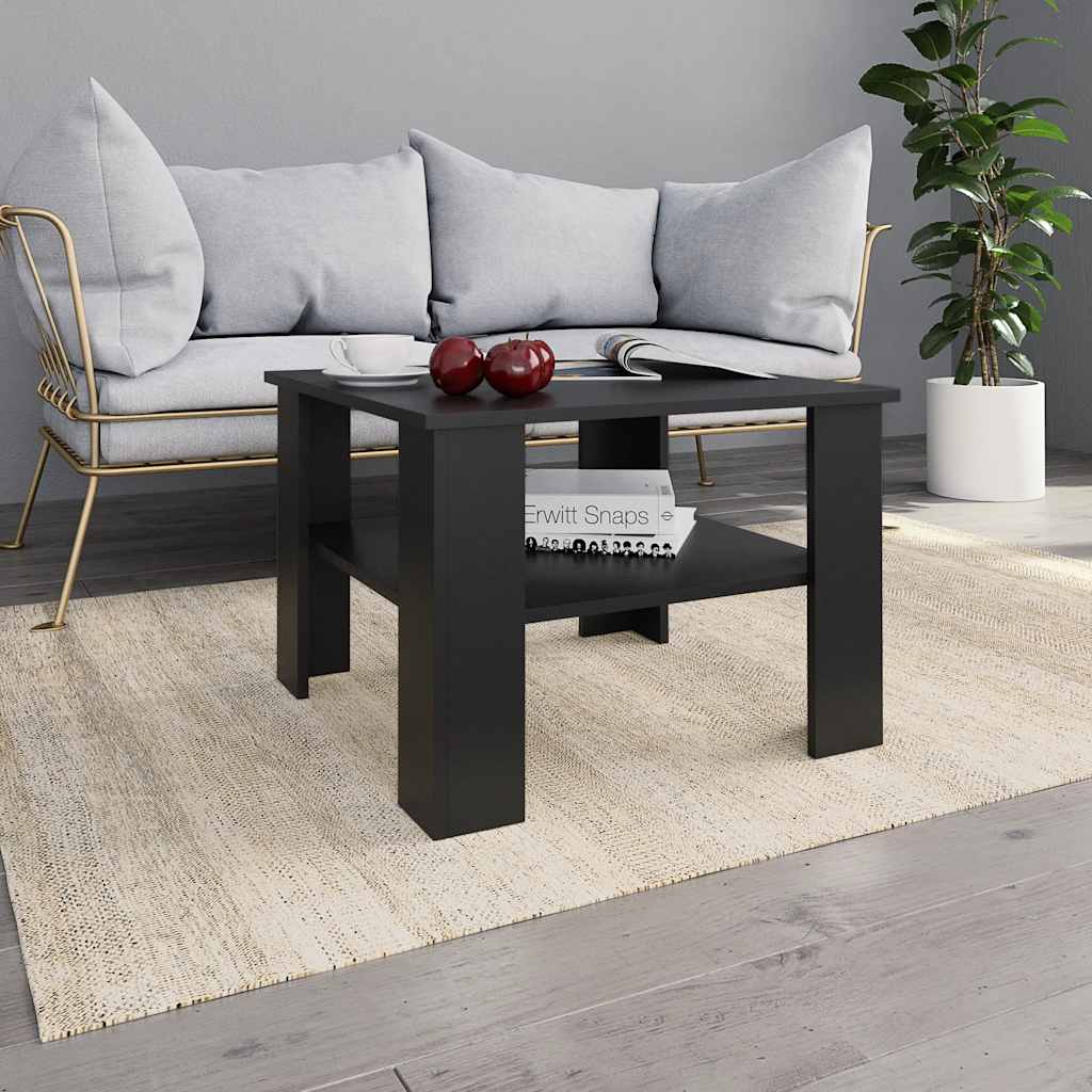 Vidaxl salontafel 60x60x42 cm bewerkt hout zwart