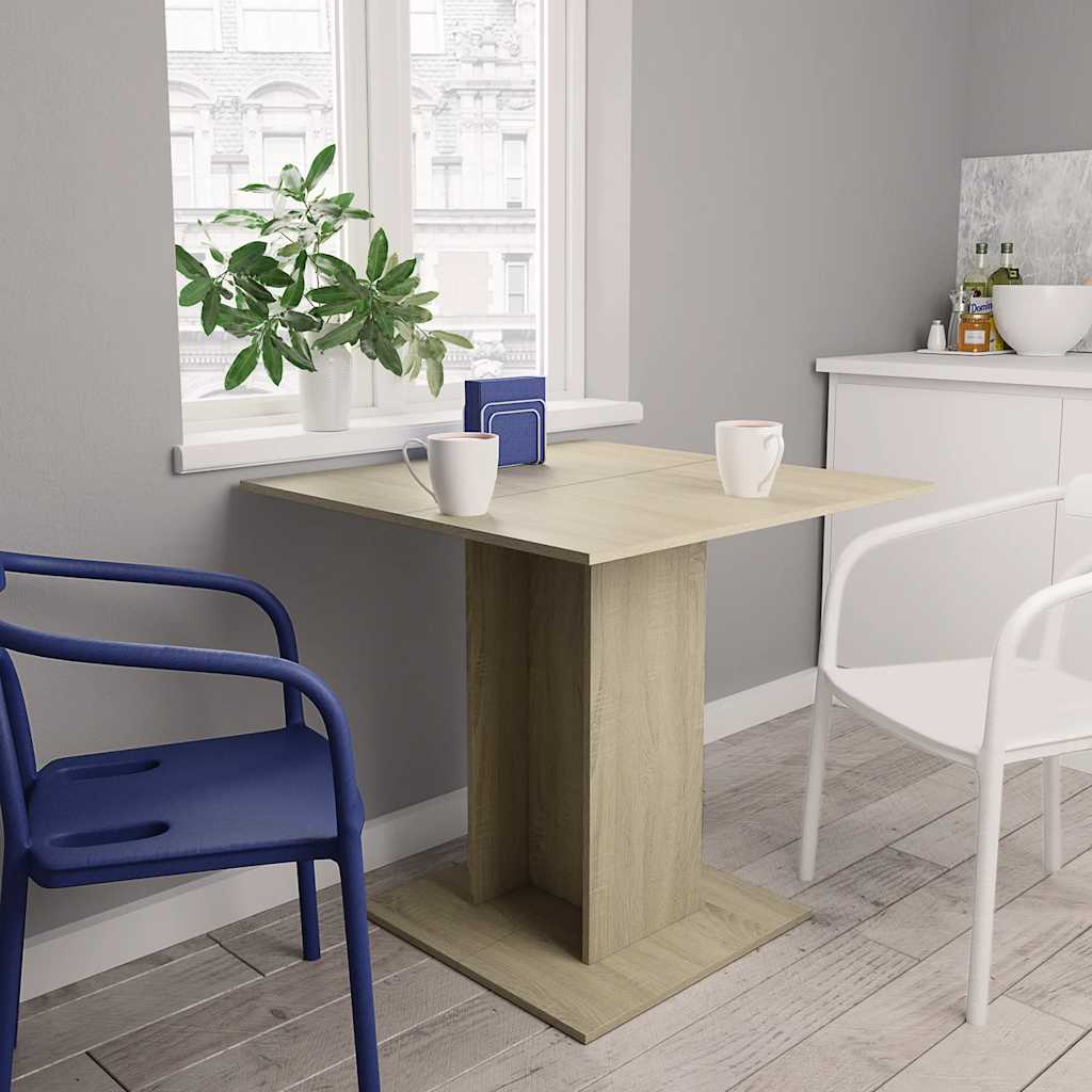 Vidaxl eettafel 80x80x75 cm spaanplaat sonoma eikenkleurig