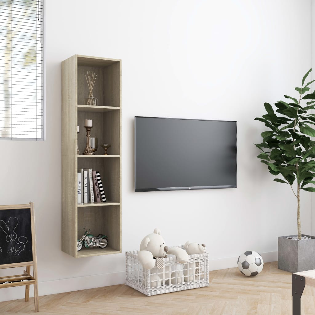 Vidaxl boekenkast tv-meubel 143x30x36 cm sonoma eikenkleurig