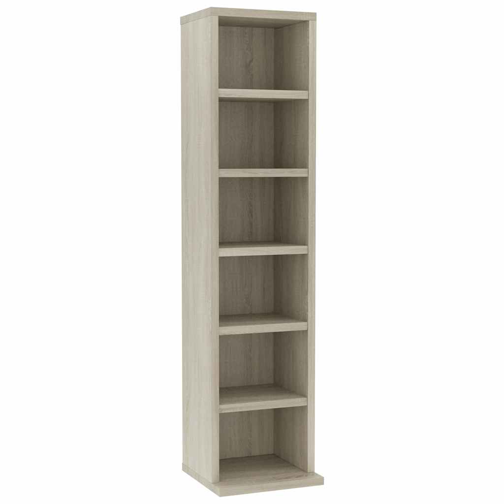 Vidaxl cd-kast 21x20x88 cm bewerkt hout sonoma eikenkleurig