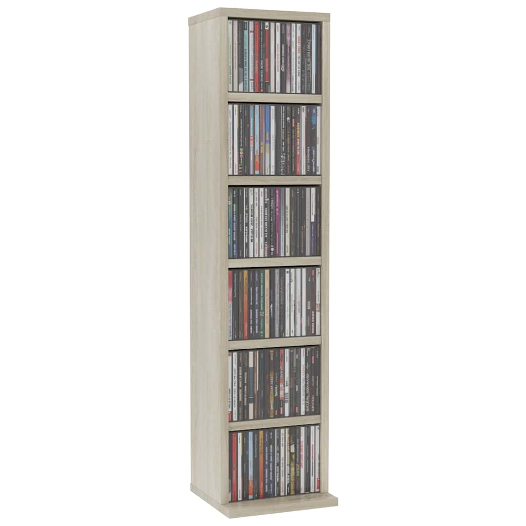 Vidaxl cd-kast 21x20x88 cm bewerkt hout sonoma eikenkleurig