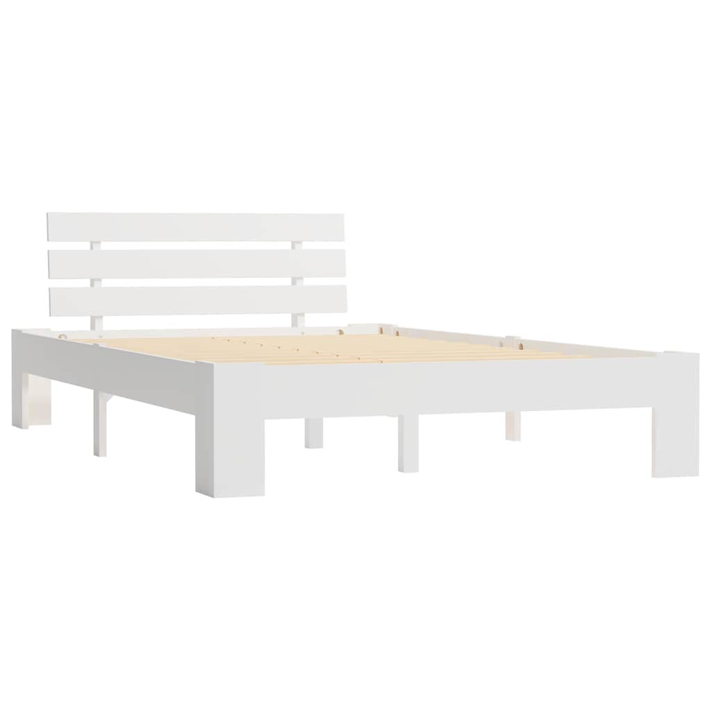 Vidaxl bedframe met hoofdbord massief grenenhout wit 140x200 cm