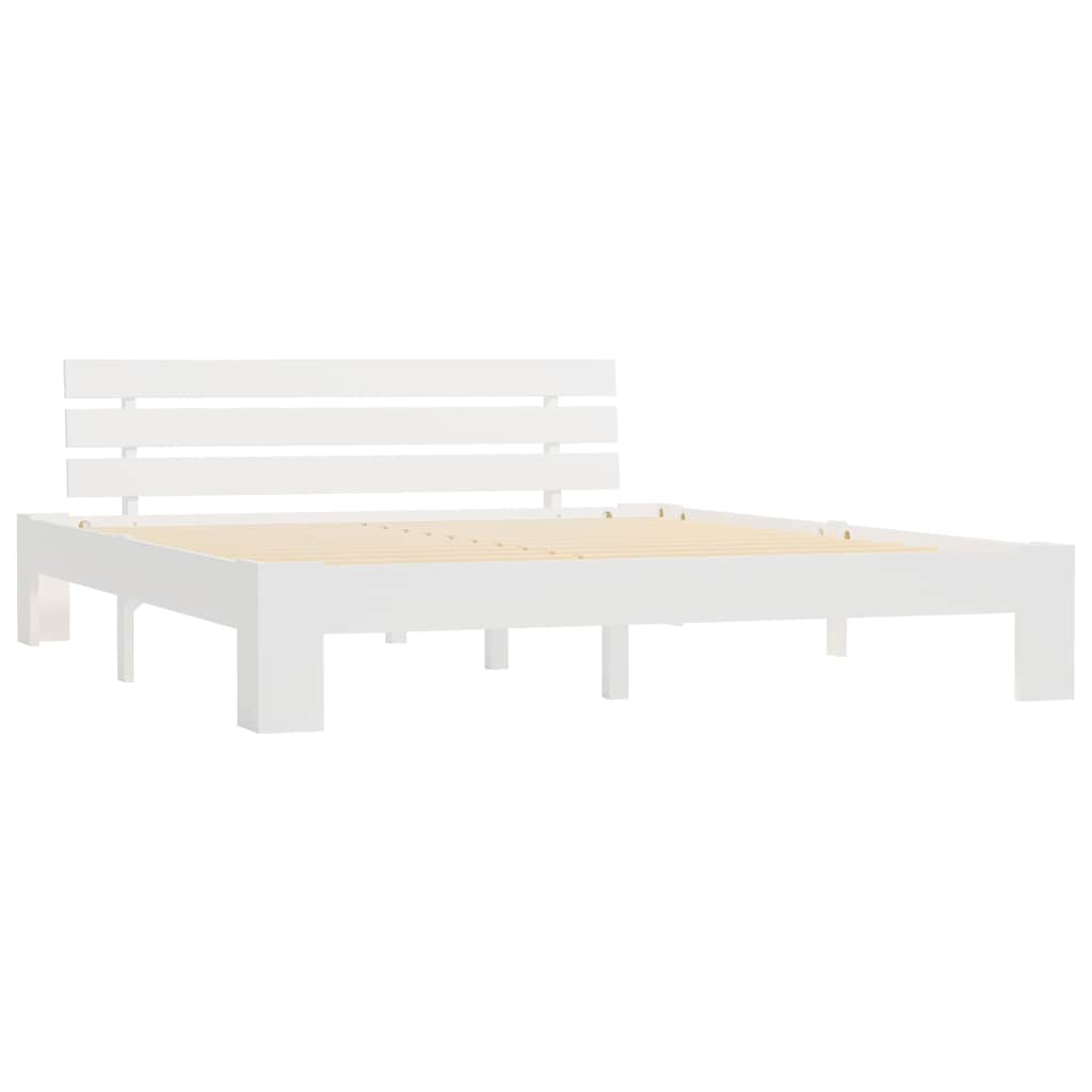 Vidaxl bedframe met hoofdbord massief grenenhout wit 160x200 cm