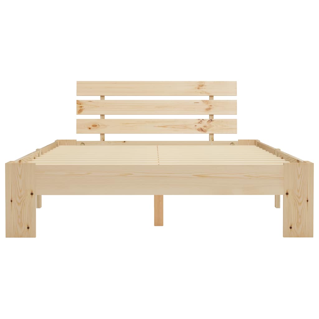 Vidaxl bedframe met hoofdbord massief grenenhout wit 140x200 cm