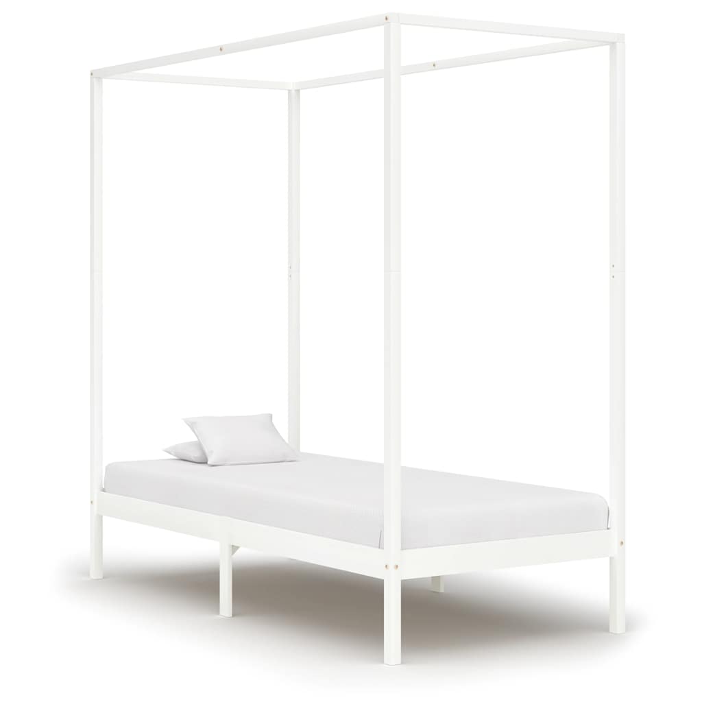 Vidaxl hemelbedframe massief grenenhout wit 90x200 cm