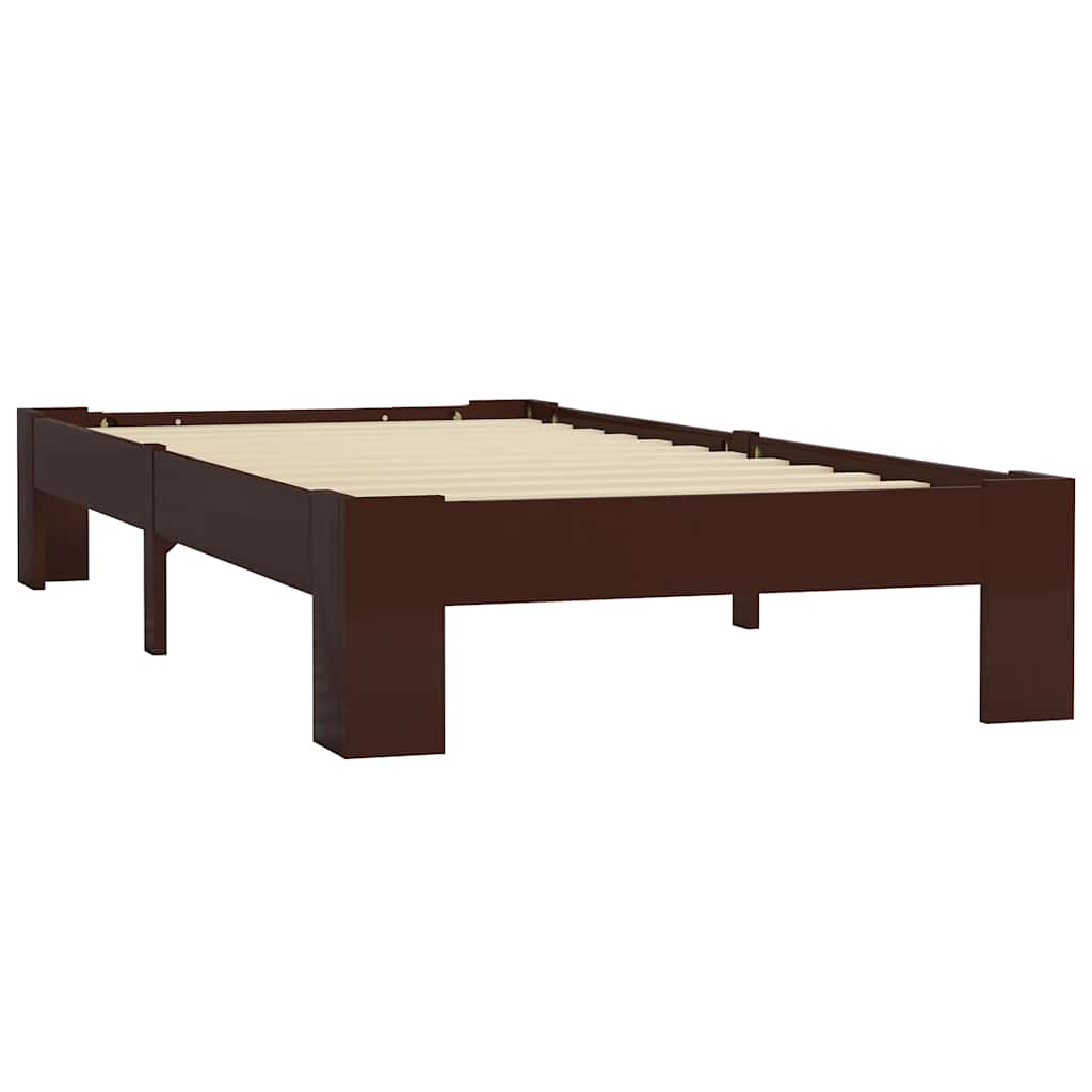 Vidaxl bedframe massief grenenhout donkerbruin 90x200 cm