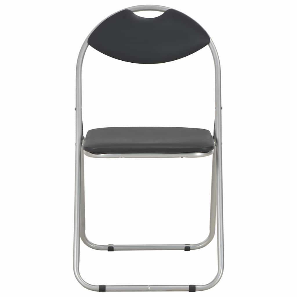 Vidaxl eetkamerstoelen inklapbaar 2 st kunstleer zwart