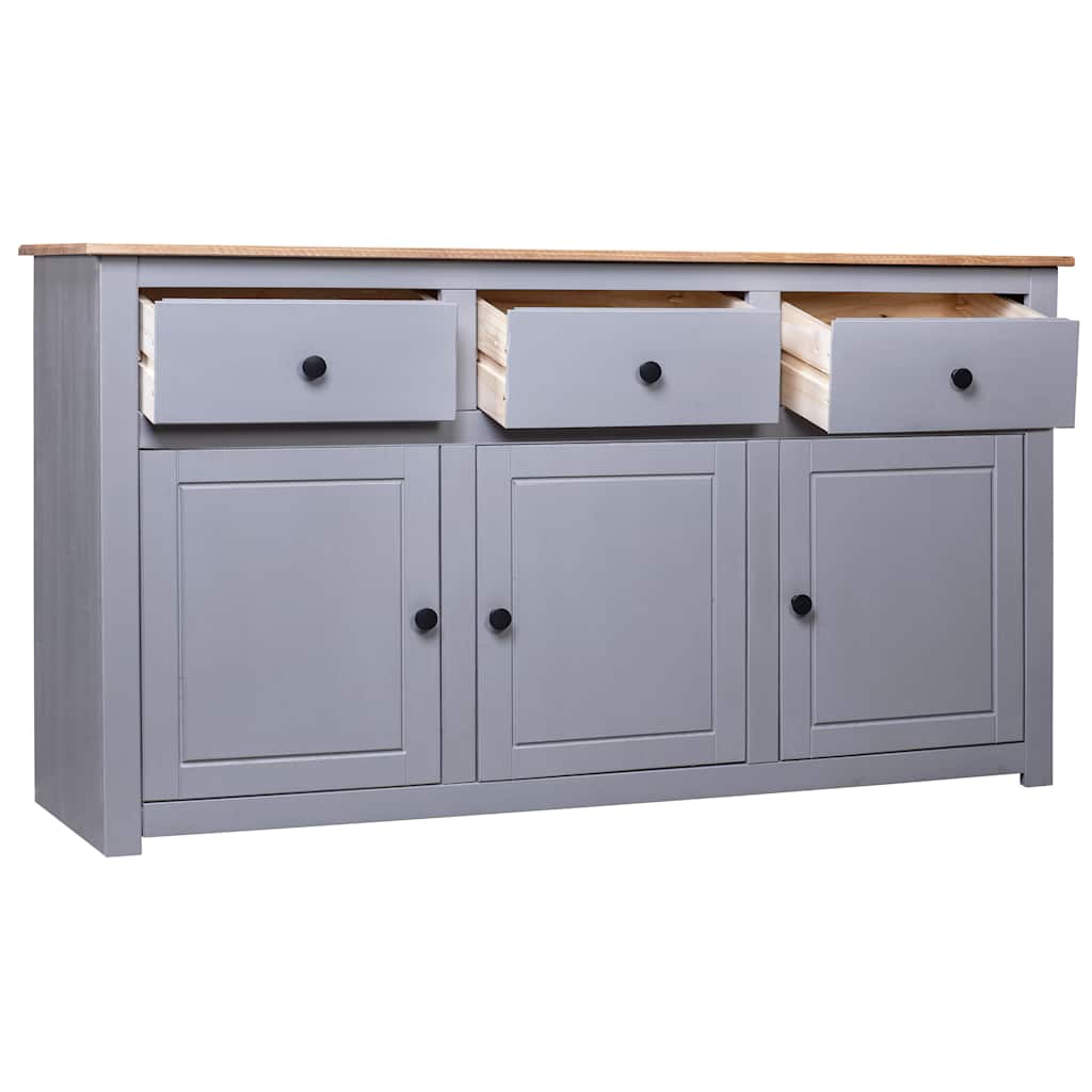 Vidaxl dressoir panama range 135x40x80 cm massief grenenhout grijs