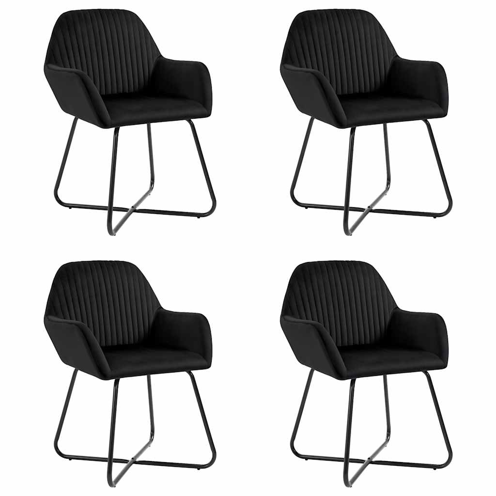 Vidaxl eetkamerstoelen 4 st fluweel zwart