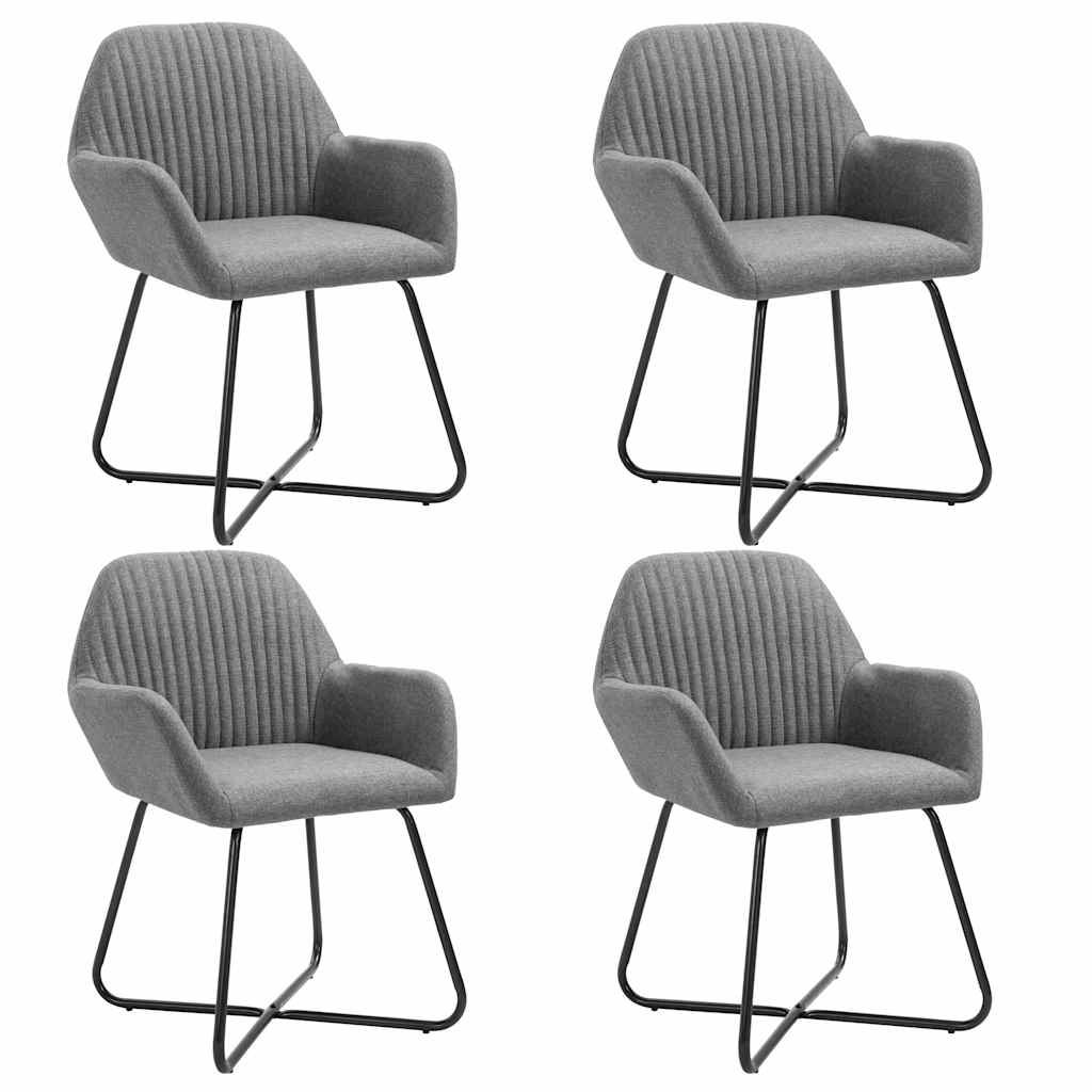 Vidaxl eetkamerstoelen 4 st stof donkergrijs