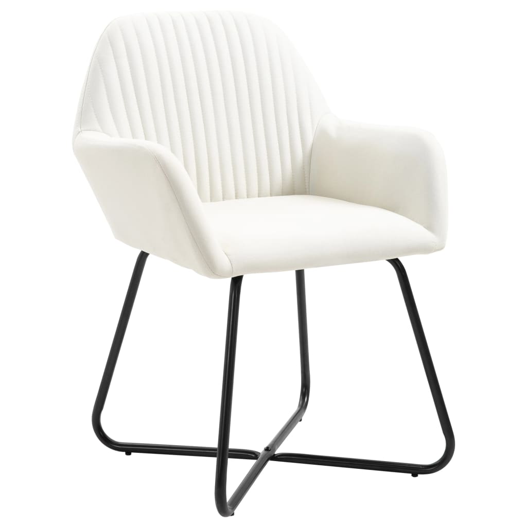 Vidaxl eetkamerstoelen 4 st stof crèmekleurig
