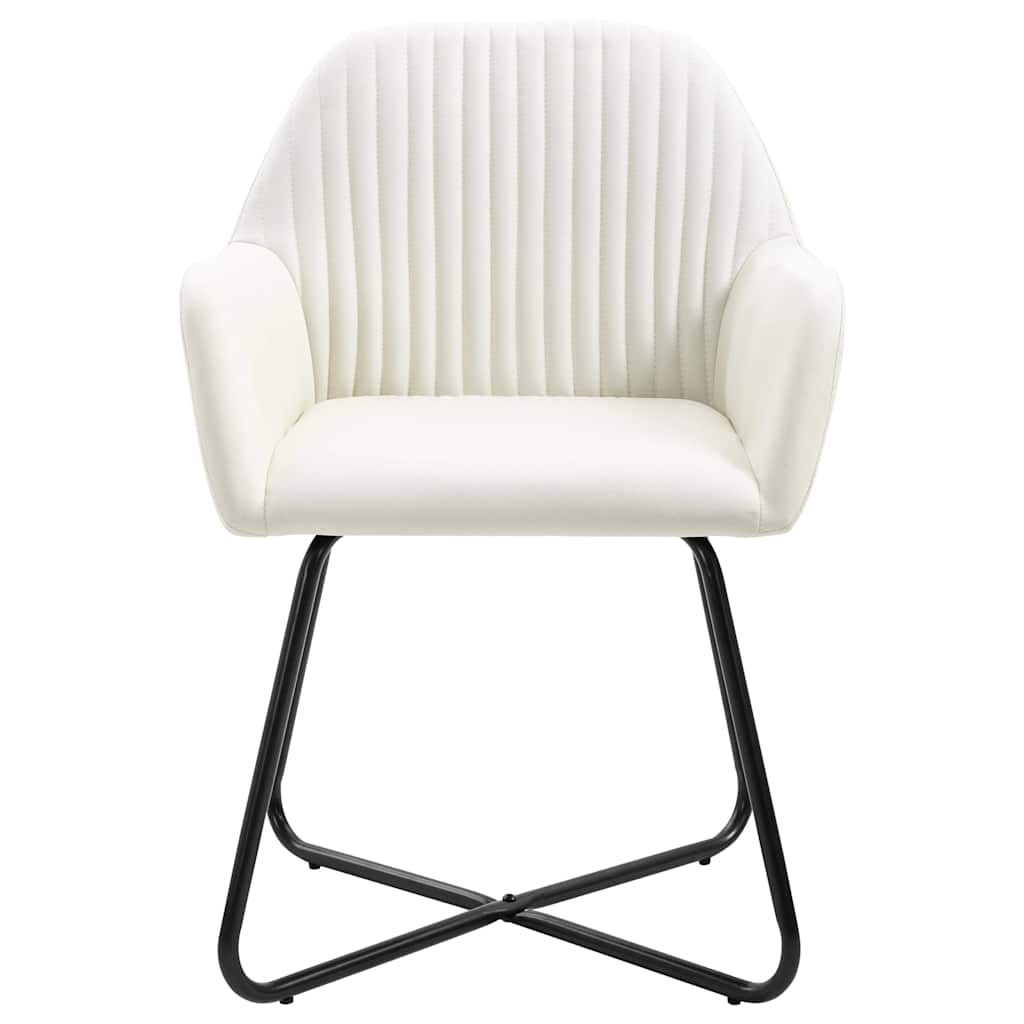 Vidaxl eetkamerstoelen 4 st stof crèmekleurig