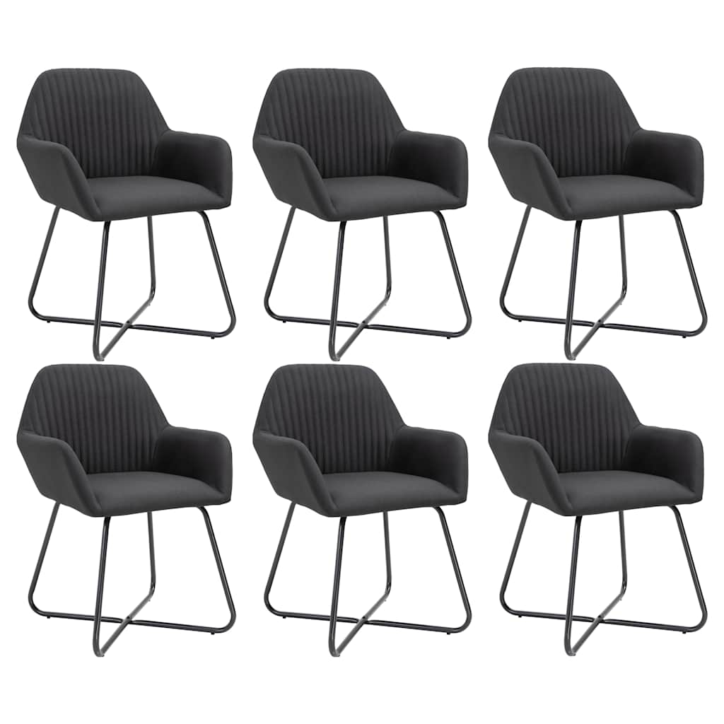 Vidaxl eetkamerstoelen 6 st stof zwart