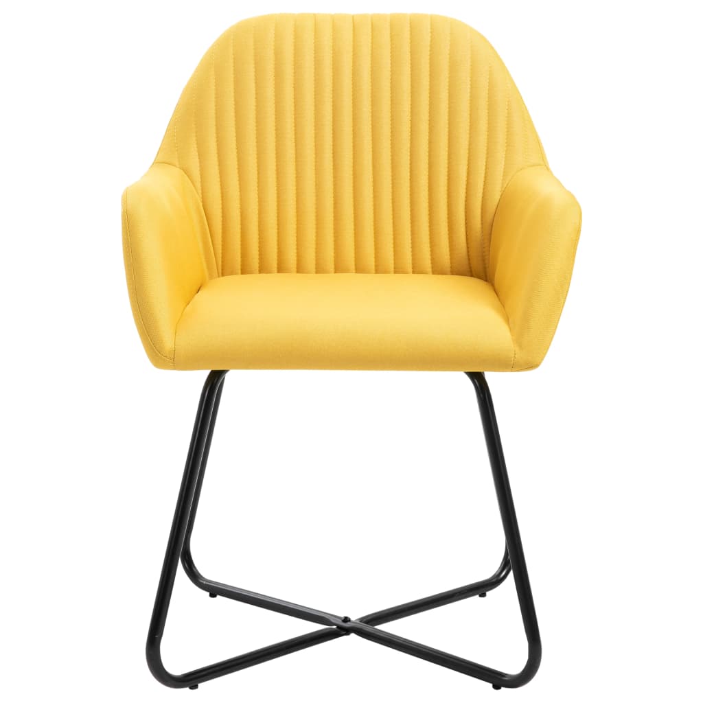 Vidaxl eetkamerstoelen 4 st stof geel