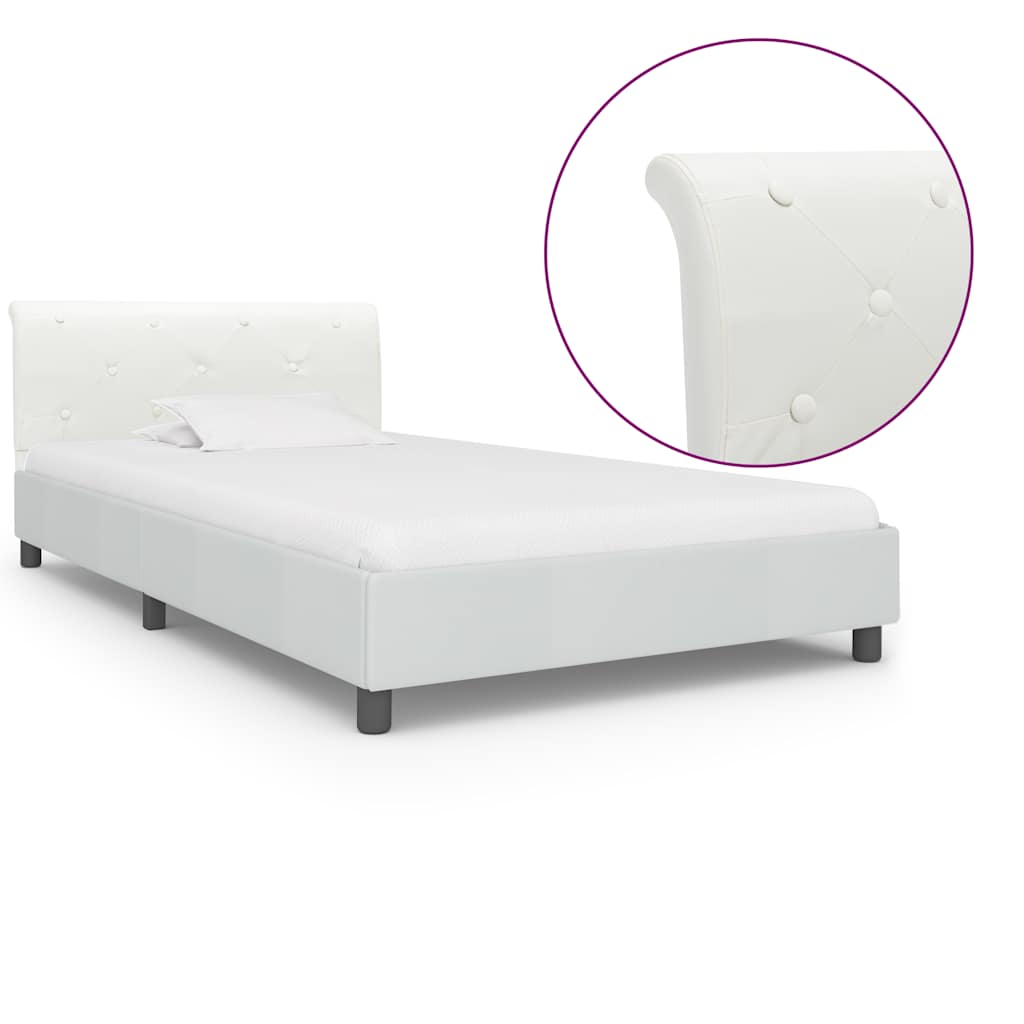 Vidaxl bedframe kunstleer wit 100x200 cm
