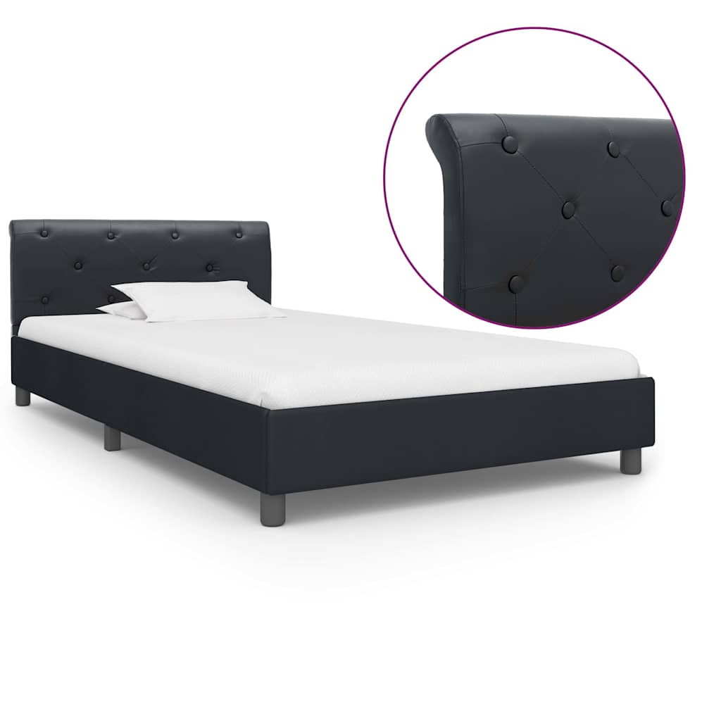 Vidaxl bedframe kunstleer zwart 100x200 cm