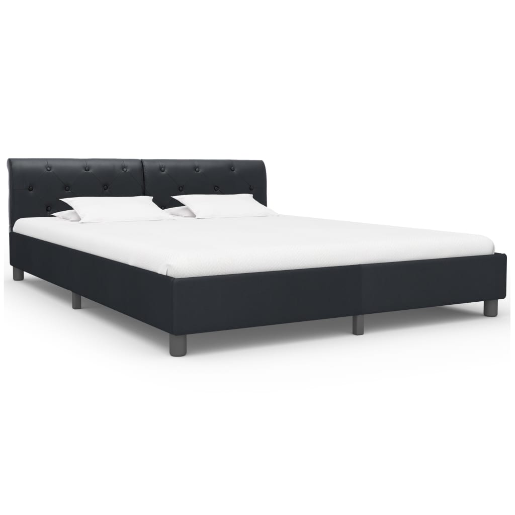 Vidaxl bedframe kunstleer zwart 160x200 cm