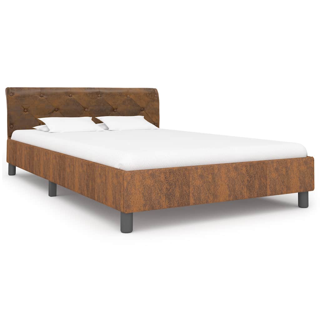 Vidaxl bedframe kunstsuède bruin 120x200 cm