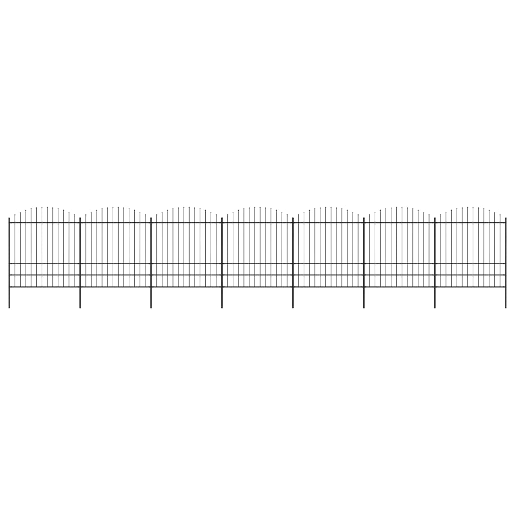 Vidaxl Gartenzaun mit Speerentop (1,75-2) x11,9 m Stahlschwarz