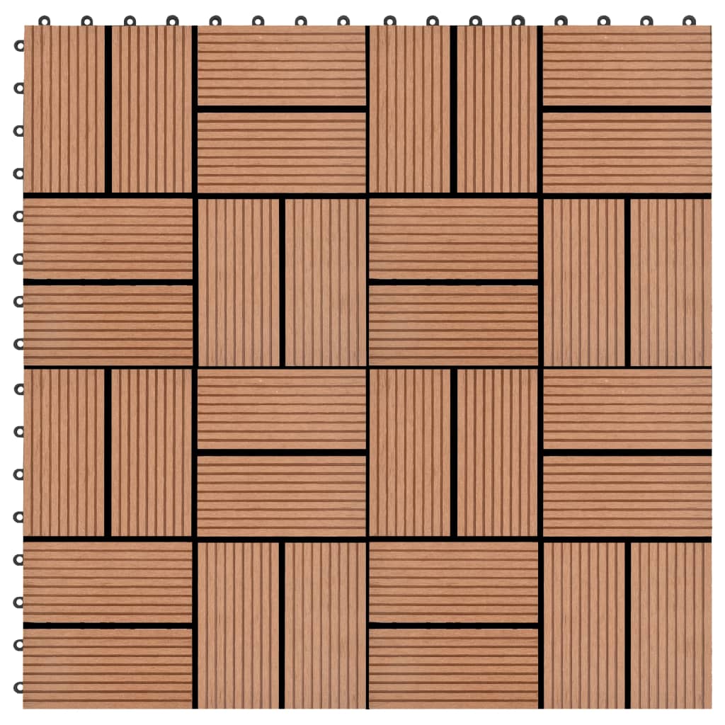 VIDAXL 22 ST Terrassenfliesen 30 x 30 cm 2 m² HKC Braun