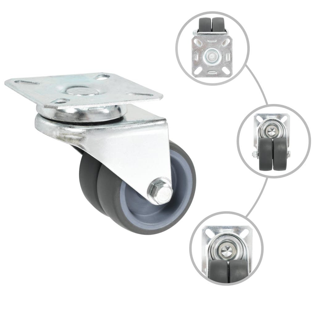 Vidaxl 16 st zwenkwielen dubbel 50 mm