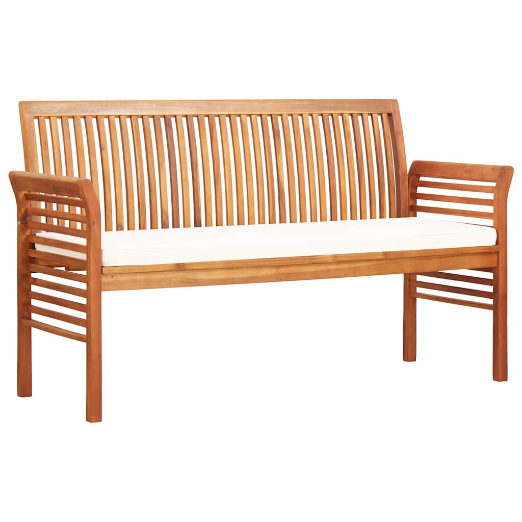 Vidaxl tuinbank 3-zits met kussen 150 cm massief acaciahout