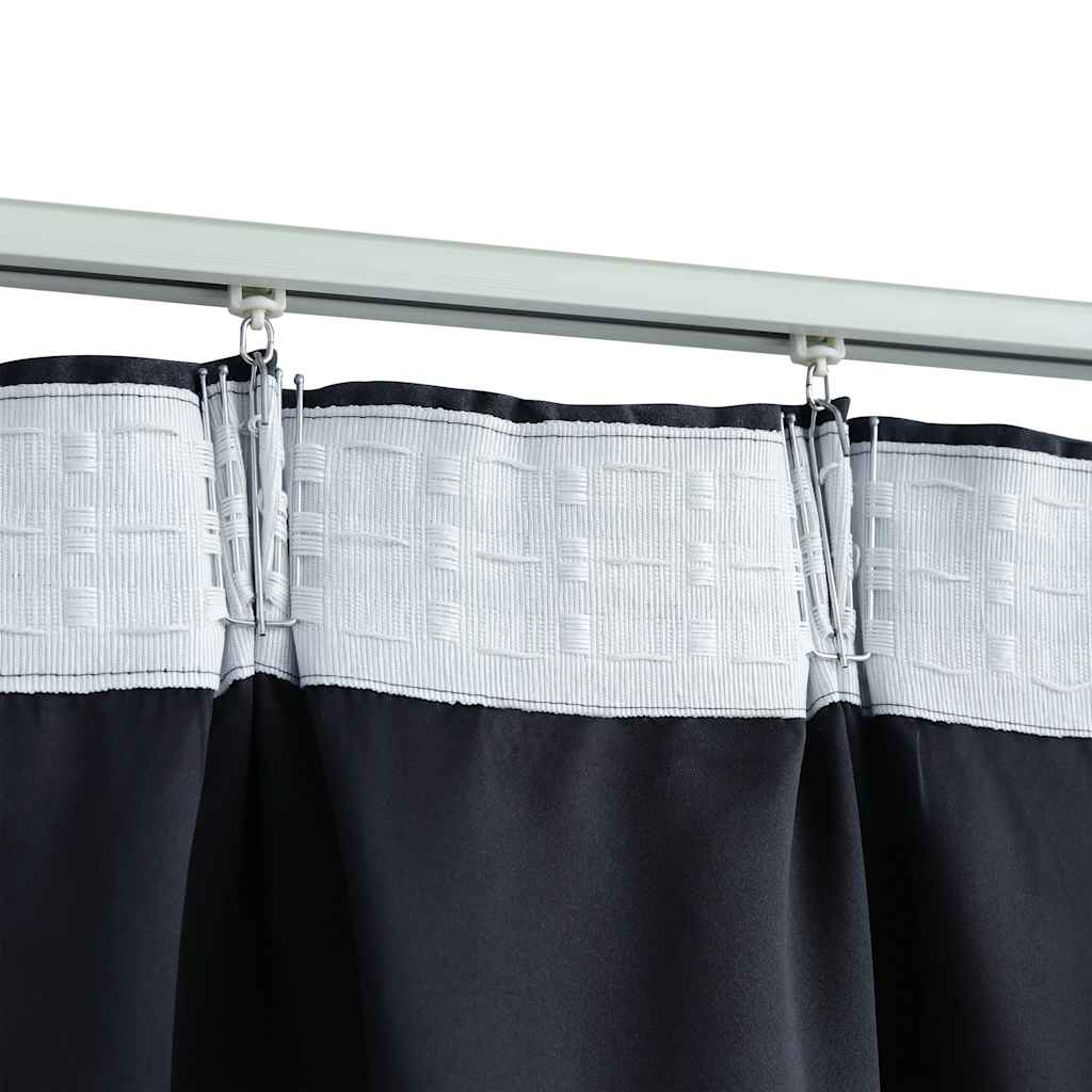 VIDAXL -Vorhänge Blackout mit Haken 2 PCs 140x175 cm Anthrazit