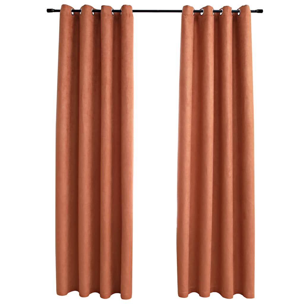 VIDAXL -Vorhänge Blackout mit Ringen 2 ST 140x175 cm Rost -Colored