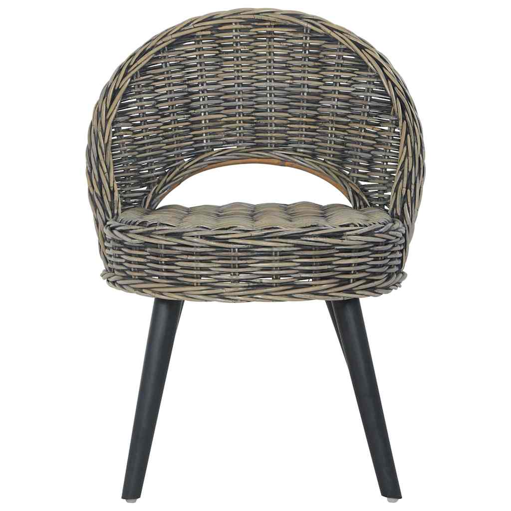 Vidaxl fauteuil kubu rattan zwart