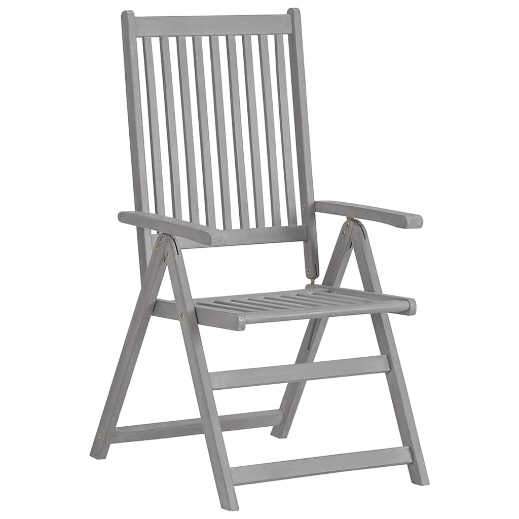 Vidaxl tuinstoelen 2 st verstelbaar massief acaciahout grijs