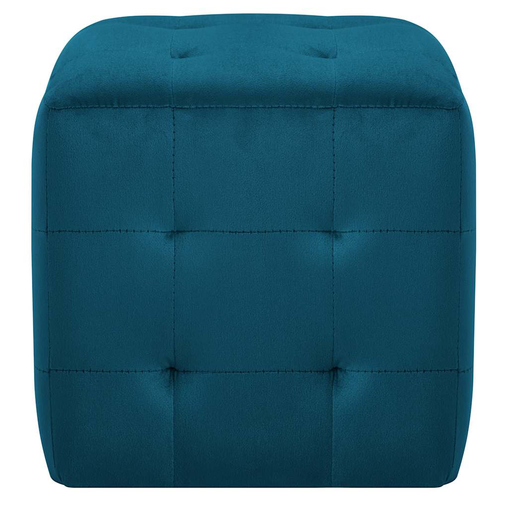 Vidaxl poef 2 st 30x30x30 cm fluweel blauw