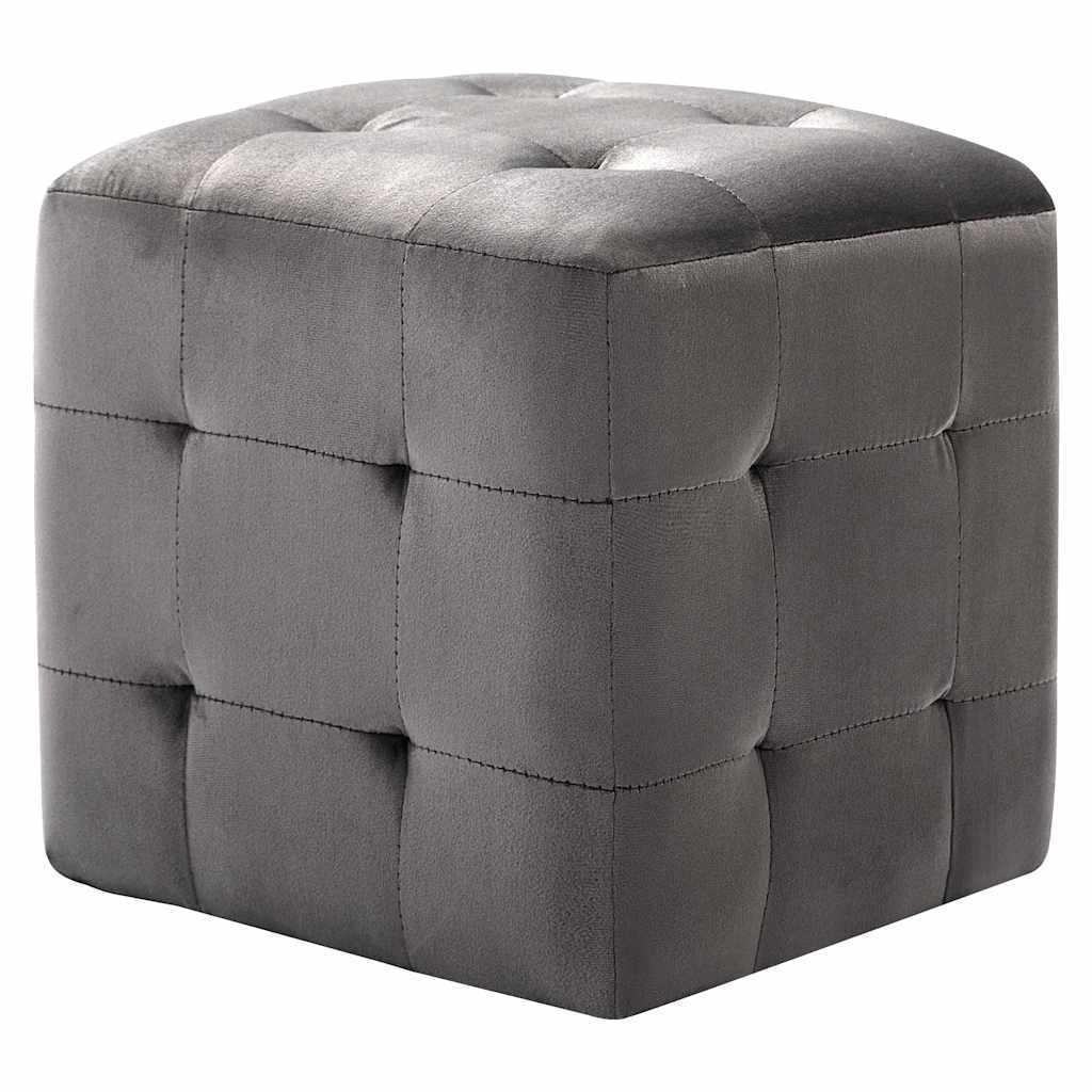 Vidaxl poef 2 st 30x30x30 cm fluweel grijs