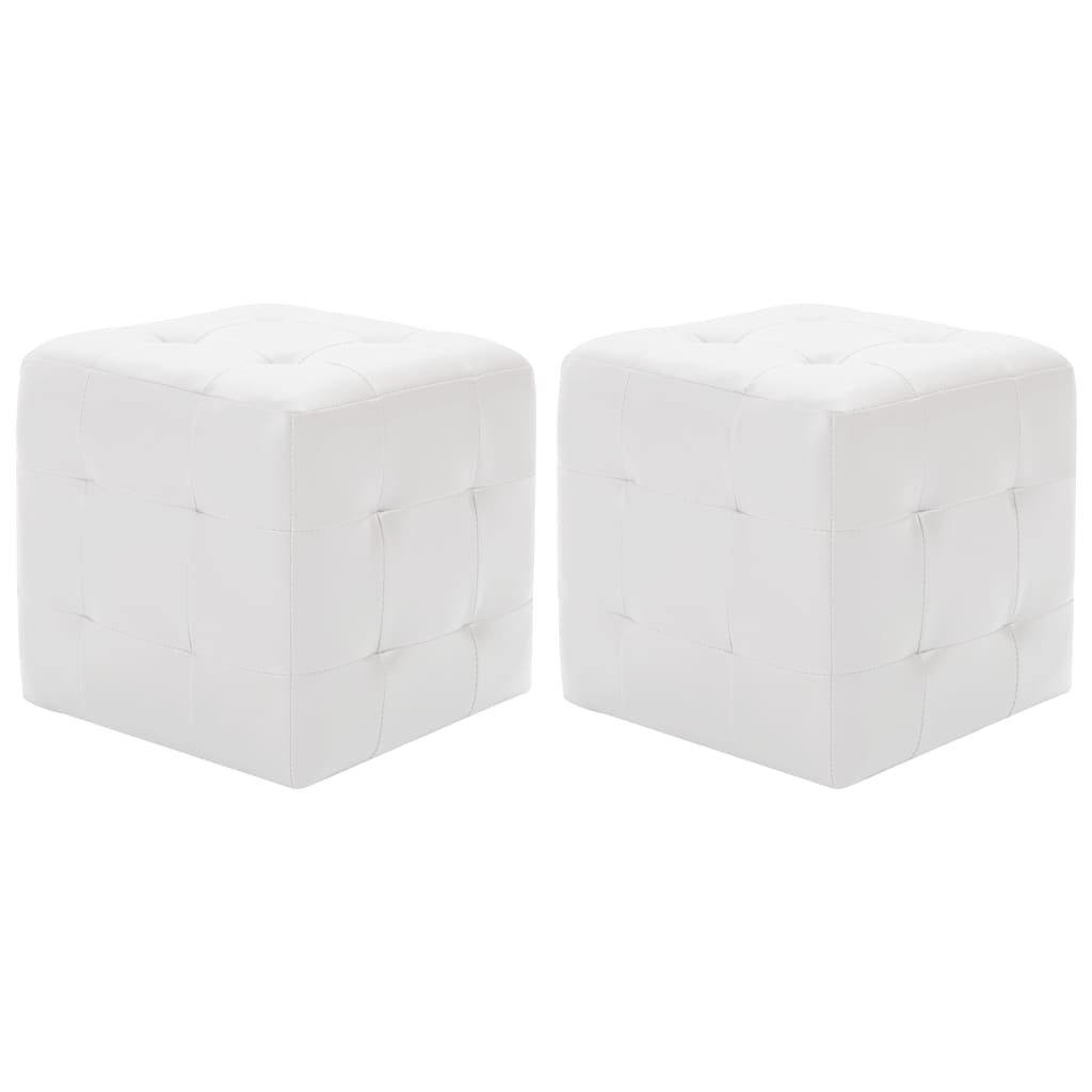 Vidaxl poef 2 st 30x30x30 cm kunstleer wit