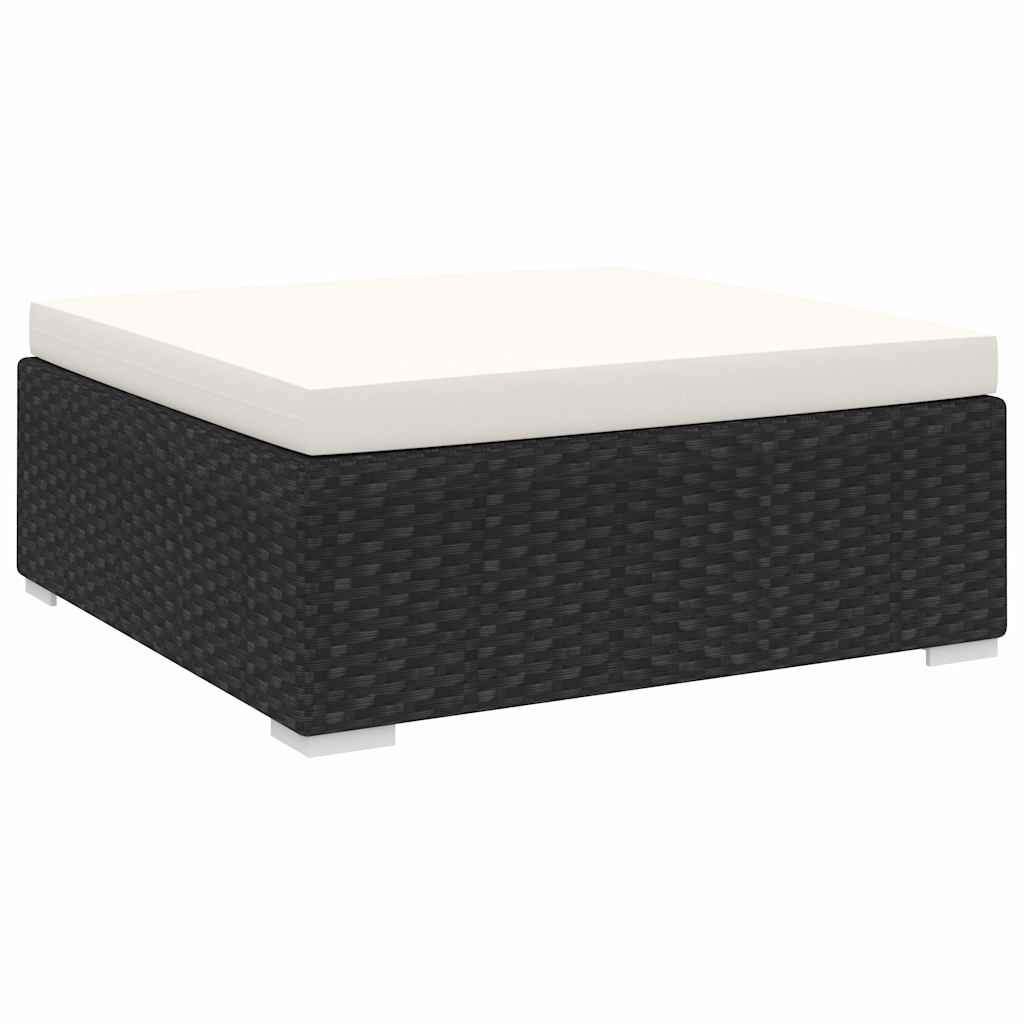 Vidaxl voetensteun 1 st met kussen poly rattan zwart