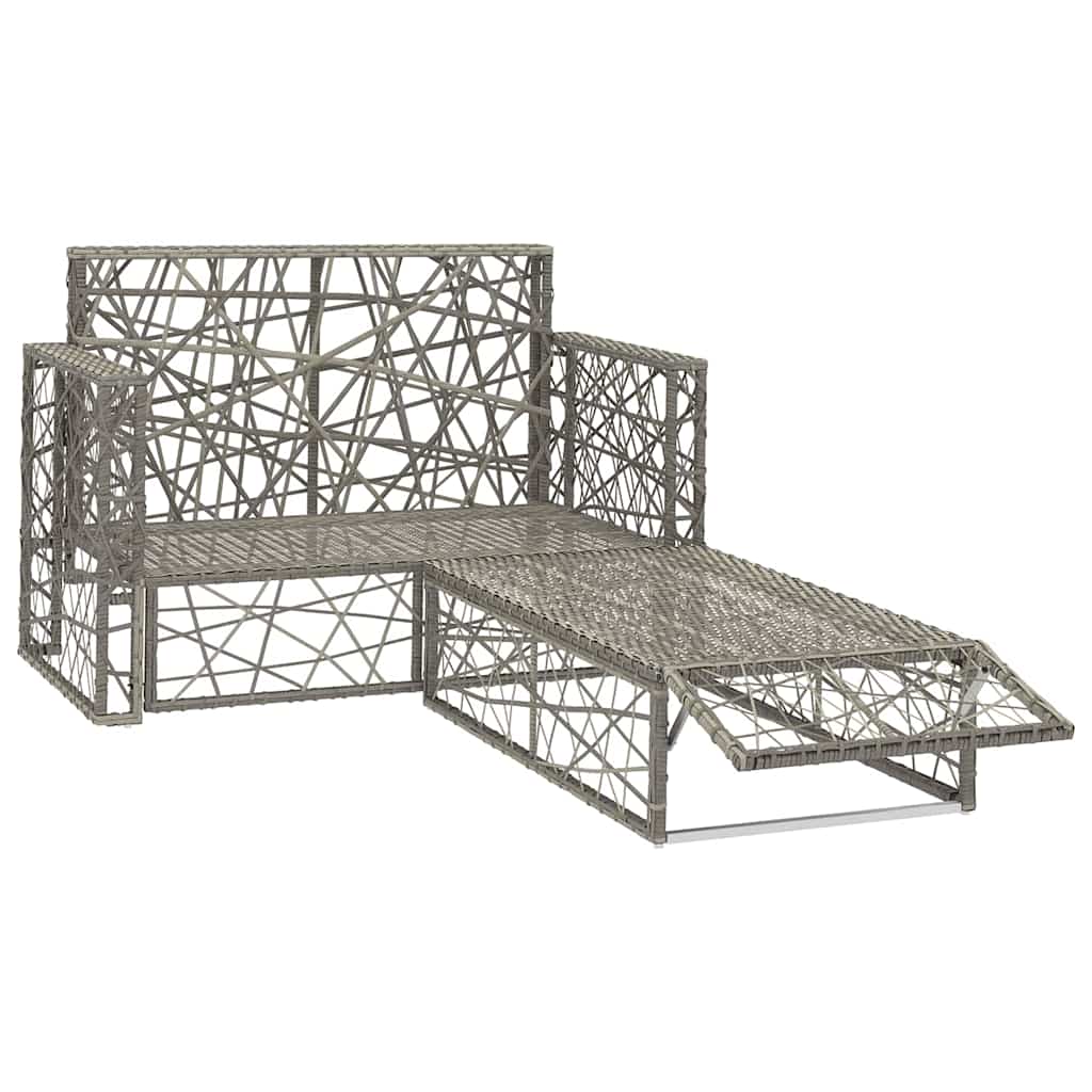 Vidaxl 2-delige loungeset met kussens poly rattan grijs