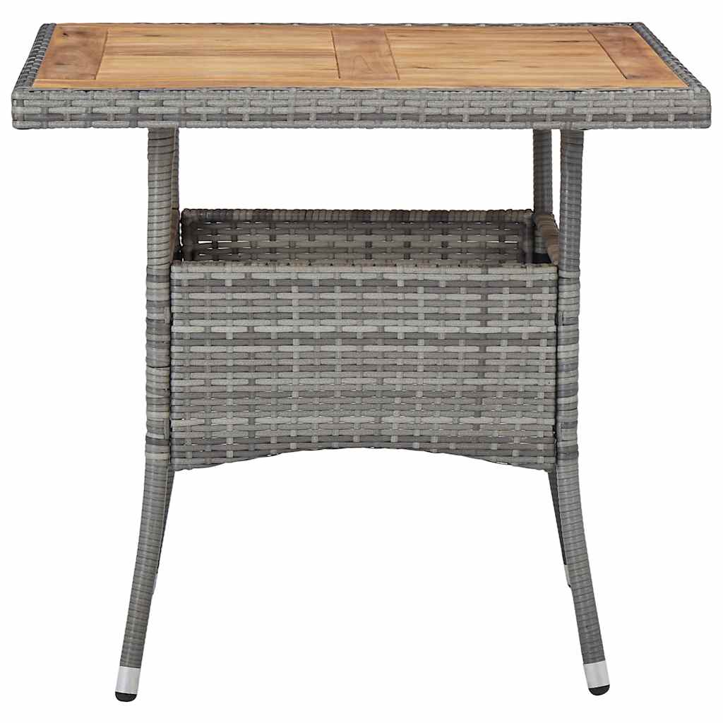 Vidaxl tuintafel poly rattan en massief acaciahout grijs