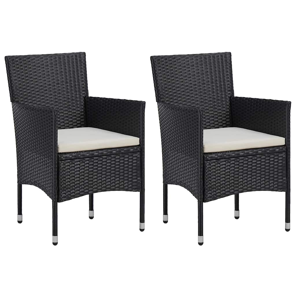 Vidaxl tuinstoelen 2 st poly rattan zwart