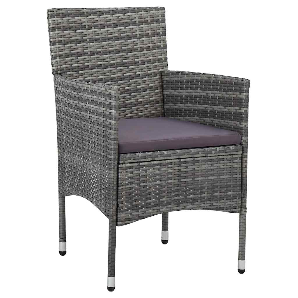 Vidaxl tuinstoelen 2 st poly rattan grijs