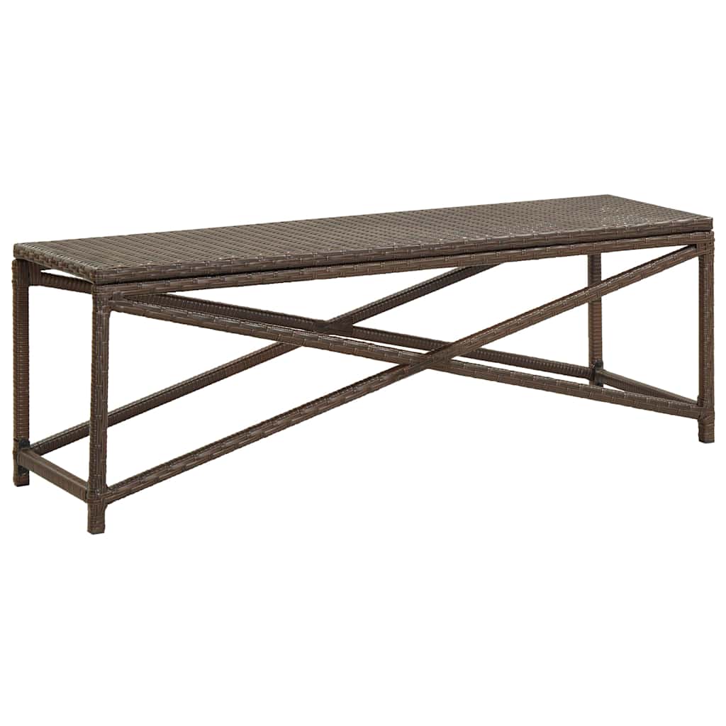 Vidaxl tuinbank 120 cm poly rattan bruin