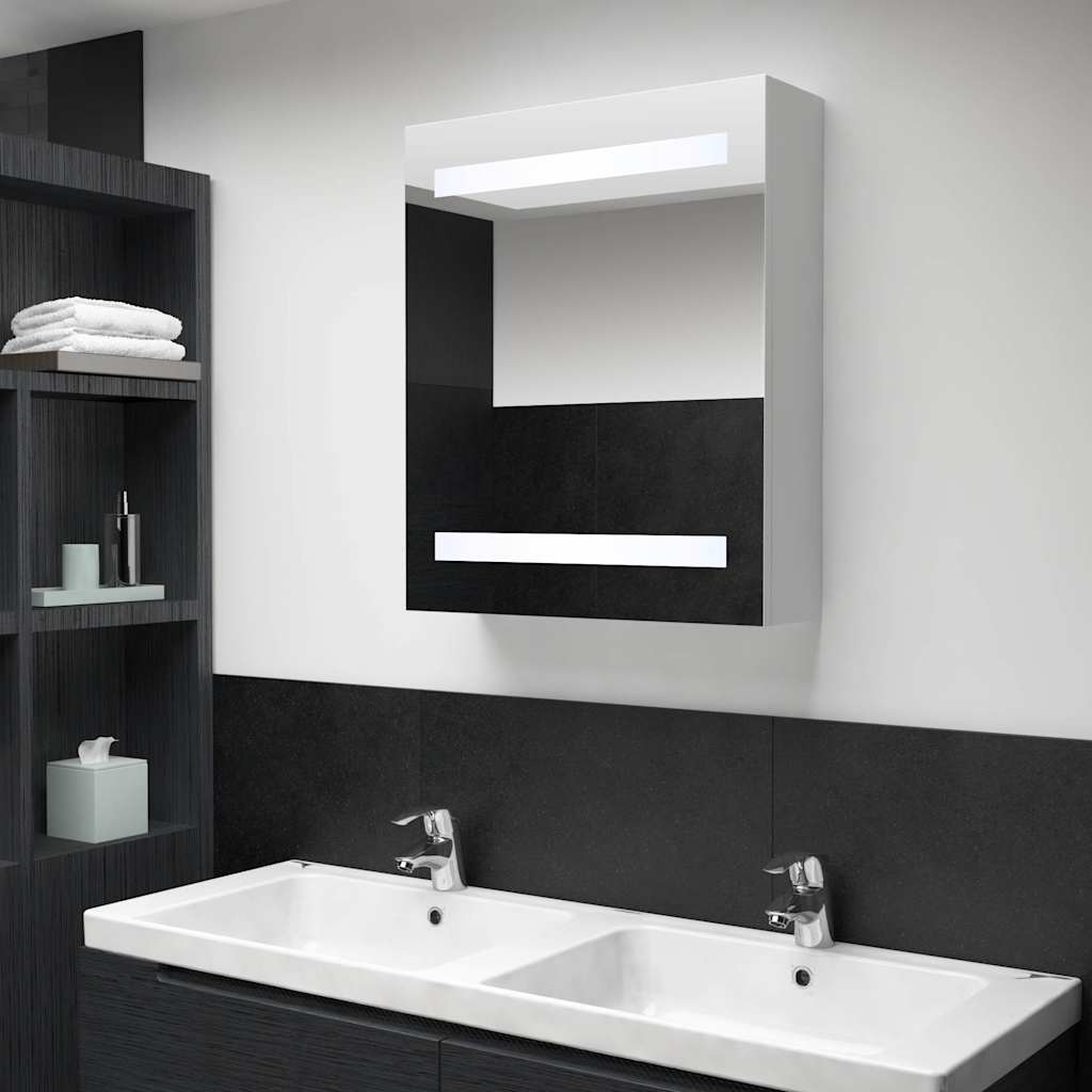 Vidaxl badkamerkast met spiegel en led 50x13,5x60 cm