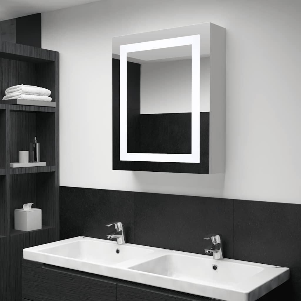 Vidaxl badkamerkast met spiegel en led 50x13x70 cm