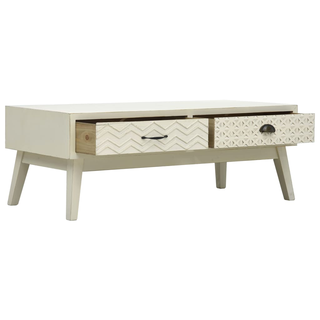 Vidaxl salontafel met 2 lades 110x50x40 cm bewerkt hout grijs