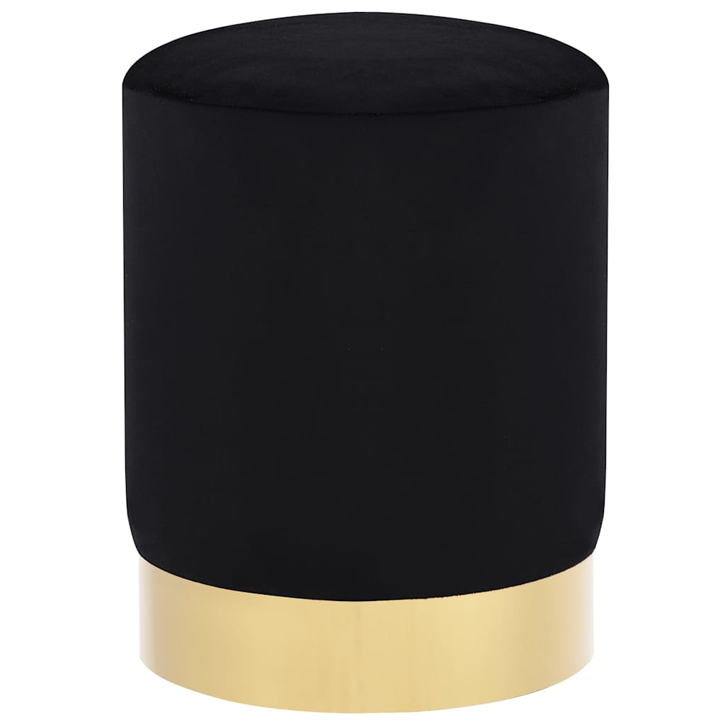 Vidaxl kruk fluweel 28 x 36 cm zwart en goudkleurig