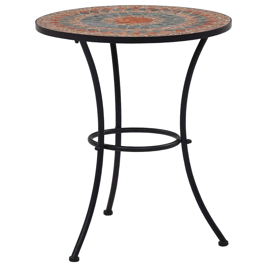 Vidaxl bistrotafel mozaïek 60 cm keramiek oranje en grijs