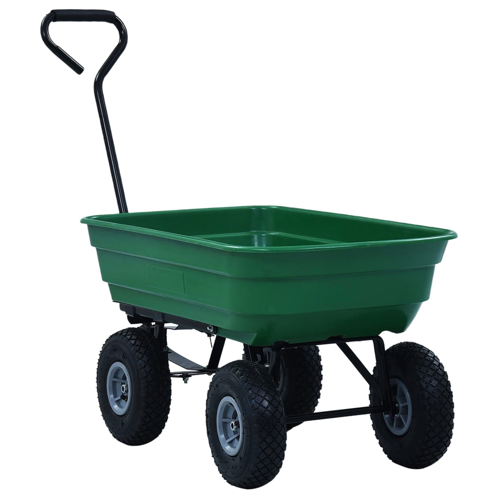 Vidaxl tuinkiepwagen 300 kg 75l groen